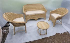 Jogo Sofá Poltronas De Varanda Área Externa Fibra Sintética Varanda Sacada