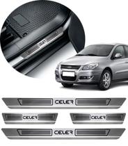 Jogo Soleira de Porta Aco Inox Chery Celer 2012 a 2018 Jogo Soleira de Porta Aco Inox Chery Celer 2012 a 2018