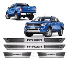 Jogo Soleira de Porta Aco Inox Ford Ranger 2015 a 2019