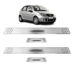 Jogo Soleira de Porta C3 2002 2003 2004 2005 2006 2007 2008 2009 2010 2011 2012 2013 Cromado Escovado Personalizada