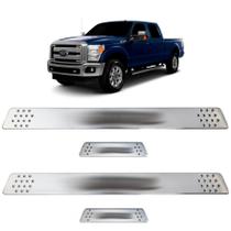 Jogo Soleira de Porta F250 1999 2000 2001 2002 2003 2004 2005 2006 2007 2008 2009 2010 2011 2012 Cromado Escovado Personalizado