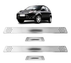 Jogo Soleira de Porta Fiesta 1998 1999 2000 2001 2002 2003 2004 2005 2006 2007 2008 2009 Cromado Escovado Personalizada