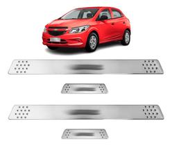 Jogo Soleira de Porta Onix 2013 2014 2015 2016 2017 2018 2019 2020 2021 2022 2023 2024 2025 Cromado Escovado Personalizada