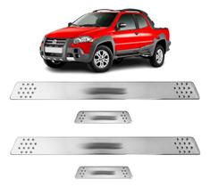 Jogo Soleira de Porta Strada G1 1999 2000 Strada G2 2001 2002 2003 2004 2005 2006 Cromado Escovado Personalizada