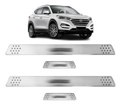 Jogo Soleira de Porta Tucson 2005 2006 2007 2008 2009 2010 2011 2012 2013 2014 2015 Cromado Escovado Personalizada