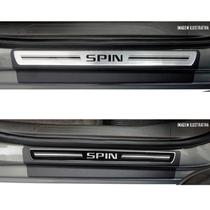 Jogo Soleira Premium Elegance Chevrolet Spin - ( Vinil + Resinada 4 Peças )