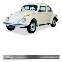 Jogo soleira resinada aço escovado vw fusca antigo 2 peças