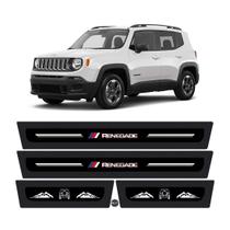 Jogo soleira resinada jeep renegade + blackout (8 pçs)