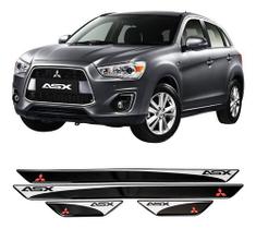 Jogo soleira resinada mitsubishi asx 4 peças logo vermelho