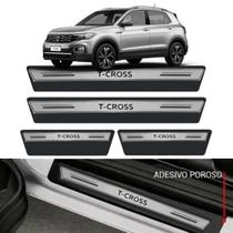Jogo Soleira Resinada Proteção Premium Prata Silver Volkwagen T-cross 2020 2021 2022 2023
