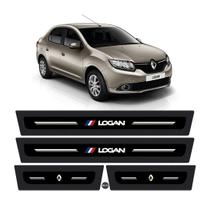 Jogo soleira resinada renault logan + blackout (8 peças)