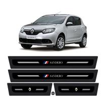 Jogo soleira resinada renault sandero + blackout (8 peças)