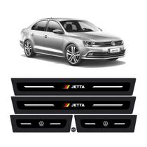 Jogo soleira resinada vw jetta + blackout (8 peças)
