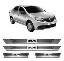 Jogo Soleira Reta de Porta Aco Inox Logan 2014 2015 a 2020 Jogo Soleira Reta de Porta Aco Inox Logan 2014 2015 a 2020