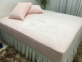 Jogo Solteiro Lençol 2 PC Flanel Rosa Tefem