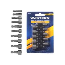 Jogo Soquete 10 Bits Ponteira Canhão Sextavado Parafusadeira Jogo Soquete 10 Bits Ponteira Canhão Sextavado Parafusadeira