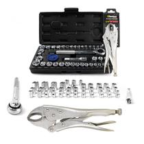 Jogo Soquete 40 PÇS + Alicate de Pressão 10 Pol