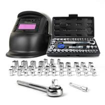 Jogo Soquete 40 PÇS + Mascara Solda Esc. Aut. Ton.11 Combat