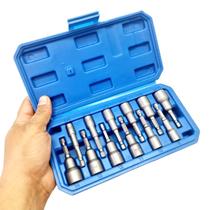 Jogo Soquete Canhão Para Parafusadeira Mm E Polegadas 12pcs