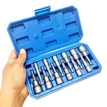 Jogo Soquete Canhão Para Parafusadeira Mm E Polegadas 12pcs