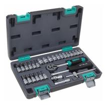 Jogo Soquete Catraca 1/4 Pol 4 À 13 Mm Aço Cr-V 29 Pçs Stels Jogo Soquete Catraca 1/4 Pol 4 À 13 Mm Aço Cr-V 29 Pçs Stels