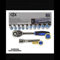 Jogo soquete chave catraca 12 peças cromo vanádio profissional