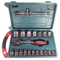 Jogo Soquete com Catraca Encaixe 1/2 21 Peças Idea