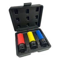 Jogo Soquete de Impacto Longo Roda Liga Leve Encaixe 1/2 Pol