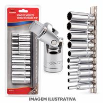 Jogo Soquete Estriado Longo Kit Cotovelo Junta Universal 1 4 Pol. Jogo Soquete Estriado Longo Kit Cotovelo Junta Universal 1 4 Pol.