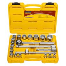 Jogo soquete estriano encaixe 1/2" 22pcs - tramontina master