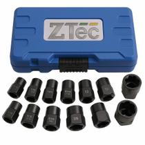 Jogo soquete extrator de parafuso porca espanados com 13 peças de impacto yz5037a ztec