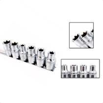 Jogo Soquete Fêmea Torx Encaixe 1/2 Pols E10 a E20 6peças