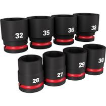 Jogo soquete impacto encaixe 3/4" curto 08 pcs 49-66-7019 milwaukee