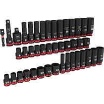 Jogo soquete impacto encaixe 3/8" curto/longo 43 pcs 49-66-7009