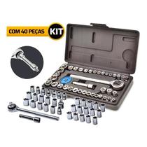 Jogo Soquete Kit 40 Peças Chave Catraca Reversível