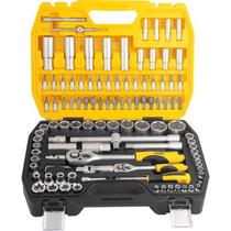 Jogo soquete ponteira encaixe 1/4"e 1/2" com catraca 108 peças - Vonder