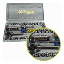 Jogo Soquete Sextavado Kit 40 Peças Reparo Carro Moto Jogo Soquete Sextavado Kit 40 Peças Reparo Carro Moto