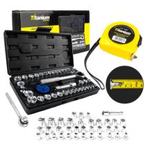 Jogo Soquete Sextavados 40 PÇS + Trena Profissional 5MX19MM Jogo Soquete Sextavados 40 PÇS + Trena Profissional 5MX19MM