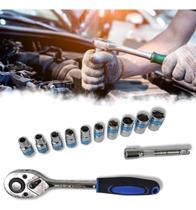 Jogo Soquetes 12 Peças 10 A 22mm Kit De Ferramentas Completo