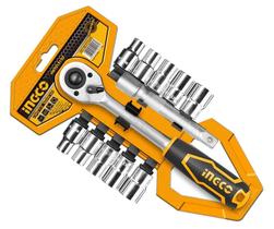 Jogo Soquetes c/ Chave Catraca 1/2" Ingco 12pçs Jogo Soquetes c/ Chave Catraca 1/2" Ingco 12pçs