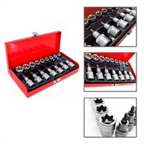 Jogo Soquetes e Pontas Torx 16 Peças Cromo Vanadium