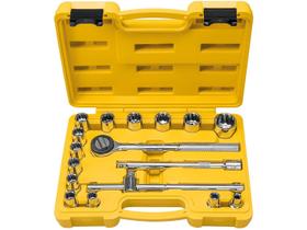 Jogo Soquetes Estriado Encaixe 1/2 17 Peças Tramontina