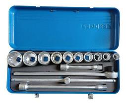 Jogo Soquetes Gedore Blu 3/4 Pol 22 A 50mm 14 Pçs Estriado - Jogo Soquetes Gedore Blu 3/4 Pol 22 A 50mm 14 Pçs Estriado -