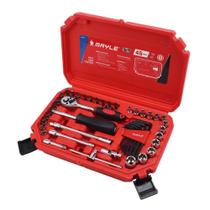 Jogo Soquetes Mayle 1/4 110045 45 Peças Cromo Vanádio