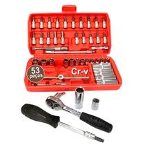 Jogo Soquetes Profissional Em Aço Cromo Vanádio 53 Peças Jogo Soquetes Profissional Em Aço Cromo Vanádio 53 Peças