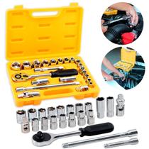 Jogo Soquetes Sextavado Com Catraca 22 Pcs - Titanium