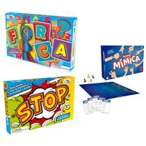 Jogo Stop com Canetas Apagaveis + Forca + Fazendo Mimicas - Pais e Filhos