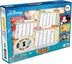 Jogo Stop Disney - Pais & Filhos - Jogo de Tabuleiro com Cartela e Canetas Apagáveis