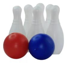 Jogo Super Boliche Divertido Infantil Liso 6 Pinos + 2 Bolas