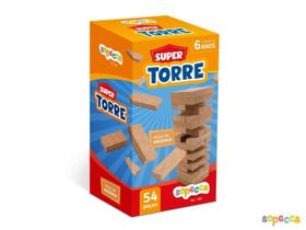 Jogo Super Torre 54 Peças Em Madeira - Sopecca T002